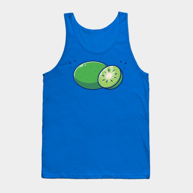 Kiwi And Slices Of Kiwi Cartoon Tank Top by Catalyst Labs